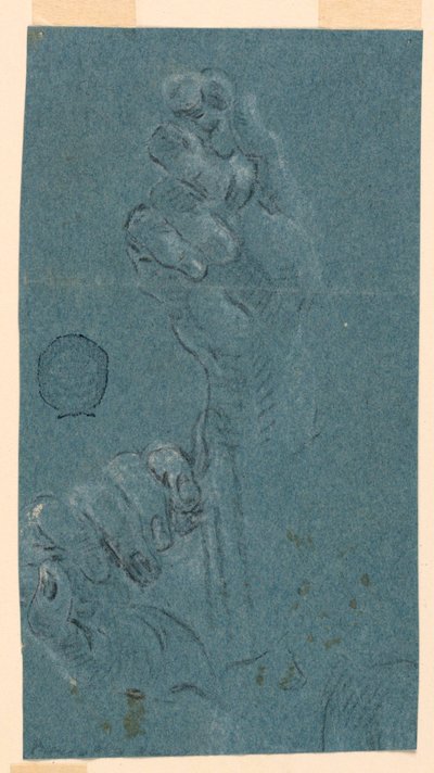 Studie: Een paar handen door Unknown artist