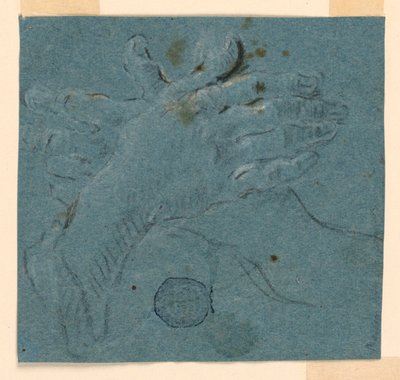 Studie: Een paar gekruiste handen door Unknown artist
