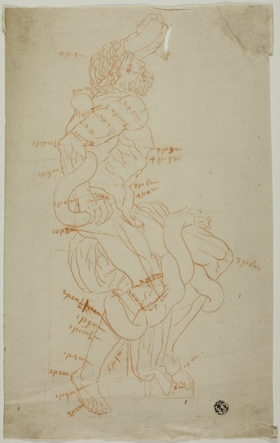 Studie naar Laocoön Beeldhouwwerk door Unknown artist