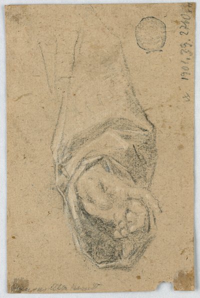 Studie: De linkerhand van een monnik door Unknown artist
