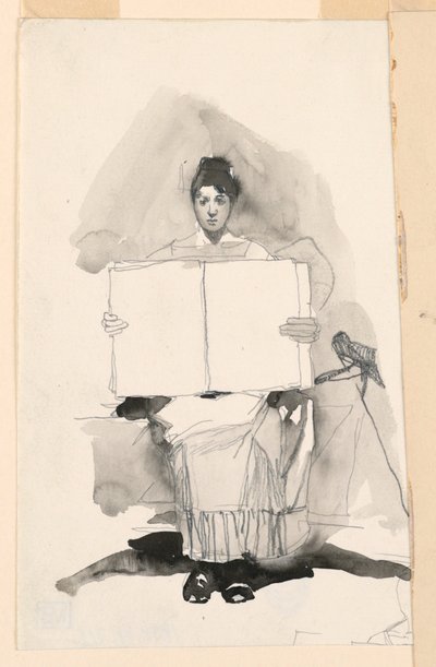 Studie van een jonge vrouw door Unknown artist