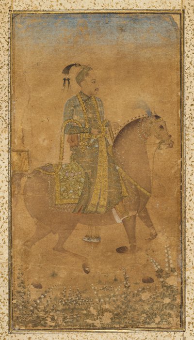 Sultan Abdullah Qutb Shah (1614-74) te paard door Unknown artist