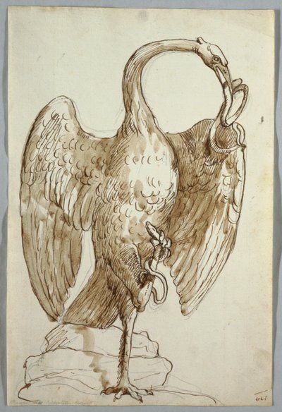 Zwaan en Twee Slangen door Unknown artist