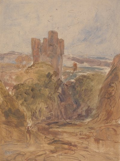 Tantallon Kasteel (?), een studie door Unknown artist