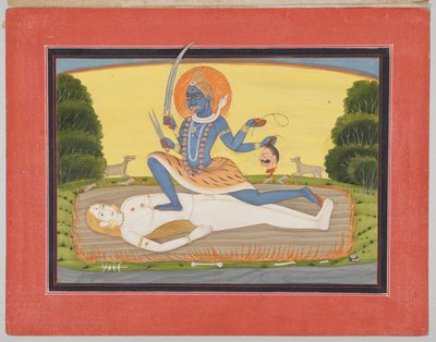Tantrische Devi op Shiva, uit een Mandi Devi Serie door Unknown artist
