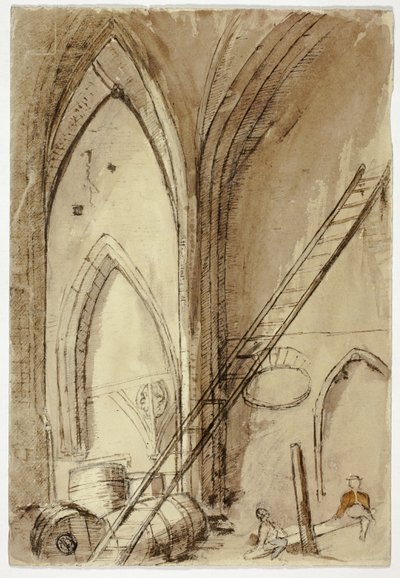 Wip in kerkgebouw door Unknown artist