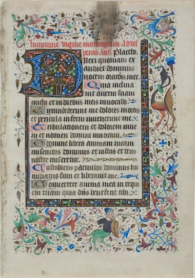 Tekstblad uit een getijdenboek door Unknown artist
