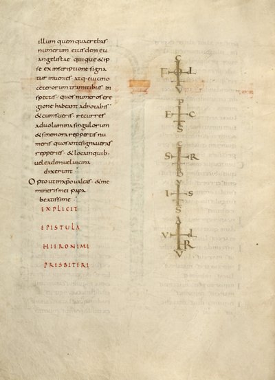 Tekstpagina met monogram door Unknown artist