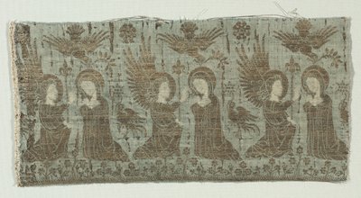Textiel Fragment met de Aankondiging door Unknown artist