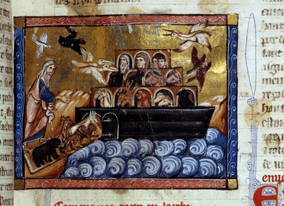 De Ark van Noach Miniatuur uit een manuscript 