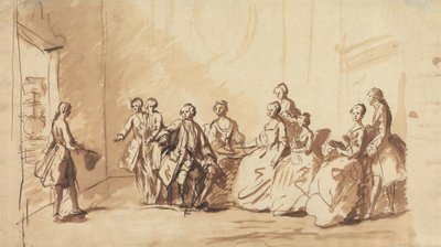 De aankomst van prins Frederik uit Hannover in 1728? door Unknown artist