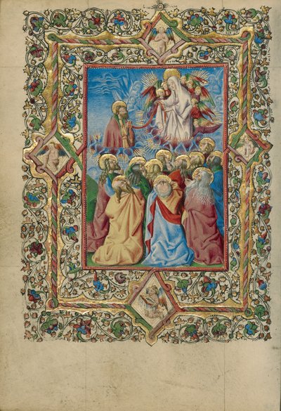 De Hemelvaart van de Maagd en Sint-Thomas die de gordel van de Maagd ontvangt door Unknown artist