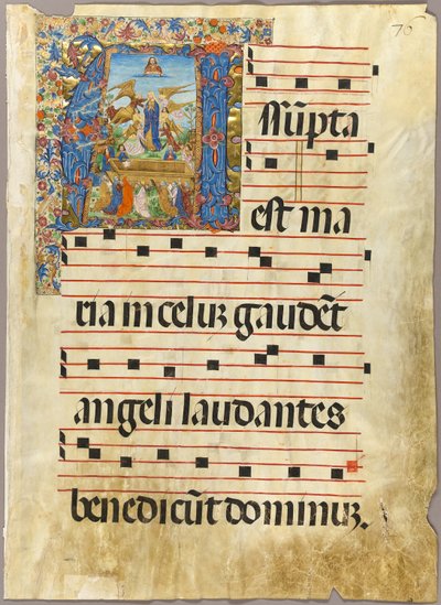 De tenhemelopneming van de Maagd in een gehistoriseerd begin van een geleidelijke door Unknown artist