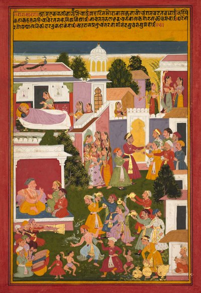 De Geboorte van Krishna, uit een Sursagar van Surdas door Unknown artist