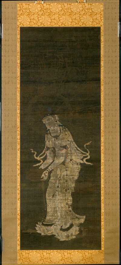De bodhisattva Kannon, van het drieluik Benadering van de Amida Drie-eenheid door Unknown artist