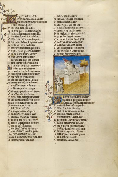 Het kasteel van vrijgevigheid stort in op het pad voor de personificatie van armoede door Unknown artist