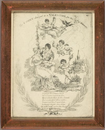 De komeet verandert in een Valentijn voor 14 februari (valentijn) door Unknown artist