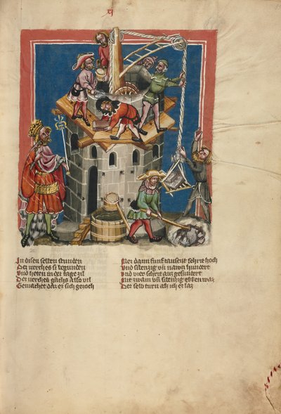 De bouw van de Toren van Babel door Unknown artist