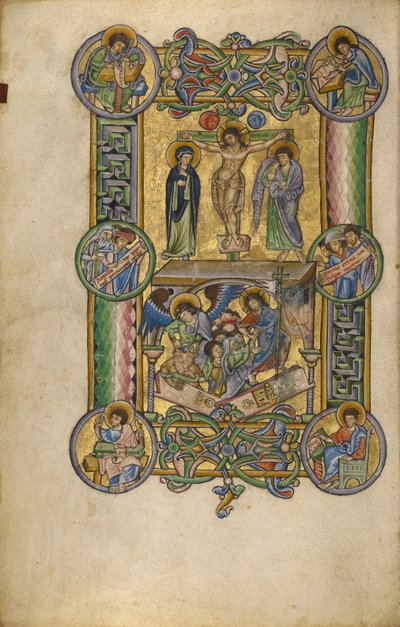De kruisiging en de verwoesting van de hel door Unknown artist