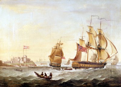 De Deense basis van Cristianborg gebouwd in 1659 langs de kust van Guinee, het centrum van de slavenhandel. door Unknown artist