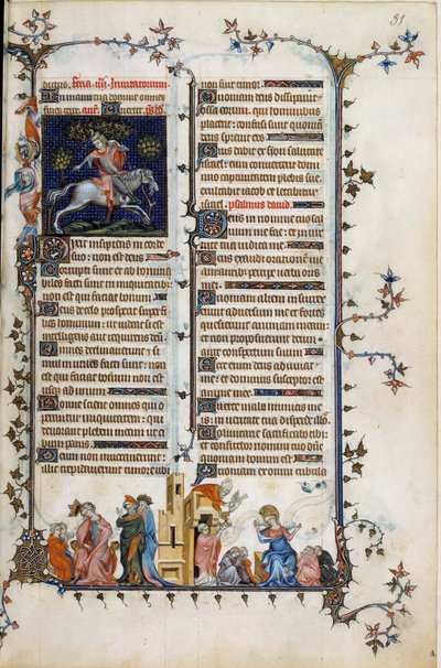De Deense prelaat en staatsman Absalon of Axel (1128-1201), die Denemarken van piraten bevrijdde, sterft hangend aan een boom. Hieronder een allegorie van waanzin, de profeet Daniël legt zijn droom uit aan koning Nebukadnezar. Rechts, scène van het sacrame door Unknown artist
