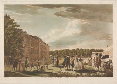 Het kampement in de museumtuin door Unknown artist
