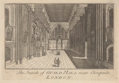 De binnenkant van Guild Hall bij Cheapside, Londen door Unknown artist