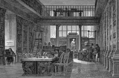 Het Institut de France in Parijs - leeszaal van het INSTITUUT DE FRANCE door Unknown artist