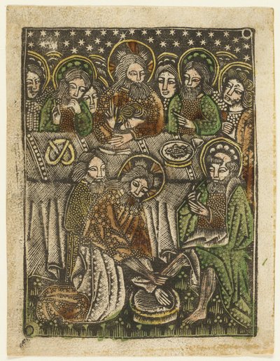 Het Laatste Avondmaal en Christus wast de voeten van de apostelen door Unknown artist