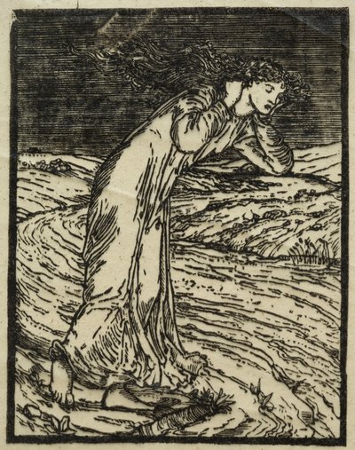 De legende van Cupido en Psyche: Vrouw huilend naast een beek door Unknown artist