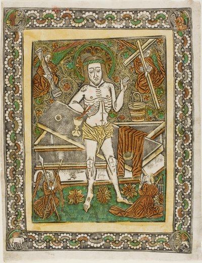 De man van smarten met vier engelen door Unknown artist