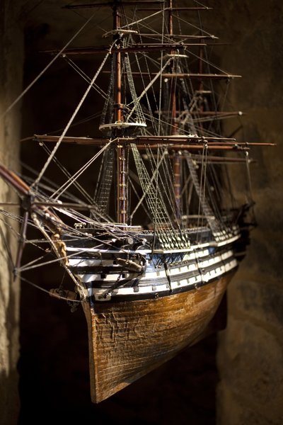De Marengo. Votief model, gezien vanaf de boeg, na 1810. Model hout, dapper en plantaardige vezels. Marinemuseum van Brest door Unknown artist