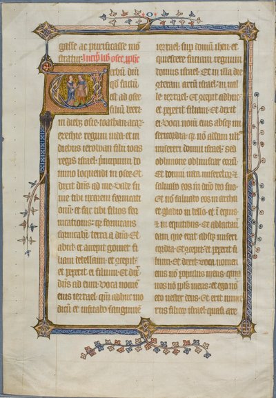 Het huwelijk van Hosea en Gomer in een gehistoriseerde initiële "V" uit een Bijbel door Unknown artist