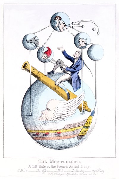 De Montgolfier: Een eersteklas van de Franse luchtmacht (prent) door Unknown artist