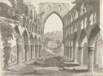 Het schip van Rievaulx Abbey, Yorkshire door Unknown artist