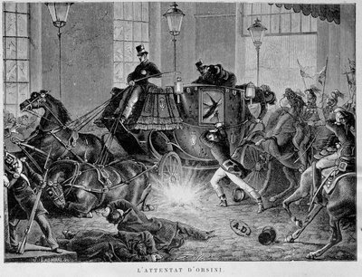 Het Orsini-bombardement op 14 januari door Unknown artist