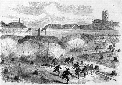De Parijse Commune in 1871. Bombardement van de Porte d