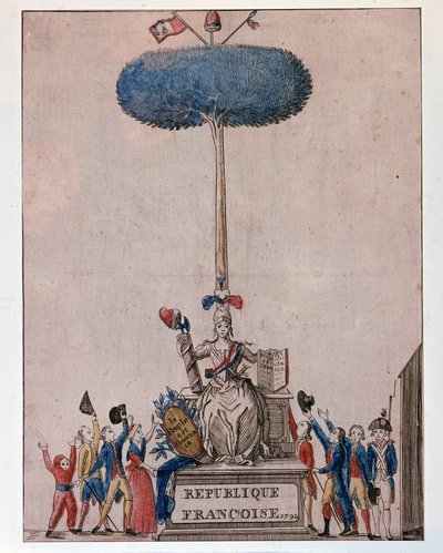 Het Volk is Soeverein - Allegorie van de Franse Republiek en de Boom van Vrijheid door Unknown artist