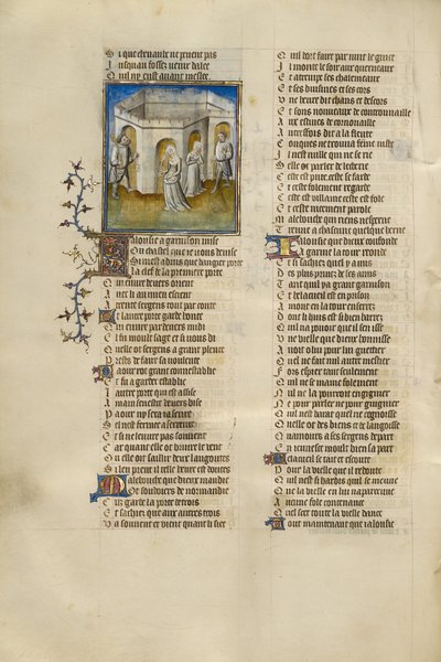 De personificaties van verzet, schaamte, angst en een slechte mond die over de kasteeldeur waken door Unknown artist