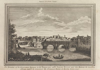 De overblijfselen van de Senatoriale Brug over de Tiber; nu Ponte Rotto genoemd, over deze brug passeerde de Senaat altijd om de Sybillijnse boeken te raadplegen bij Monte Gianiculo door Unknown artist