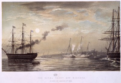 Het koninklijk jacht bij Margate: Koninklijk jacht van Engeland, een nacht in maart 1863. door Unknown artist
