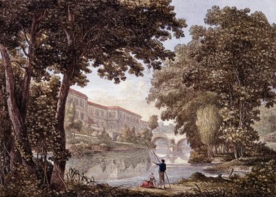 De Sternbrug in Weimar, Duitsland. Gravure uit 1793 door Unknown artist