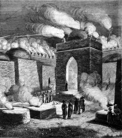De Tempel van Vuur van Atesh - gah in Bakoe, Azerbeidzjan (19e-eeuwse gravure) door Unknown artist