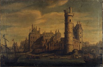 De Toren en Poort van Nesle, Hôtel de Nevers, circa 1650 door Unknown artist