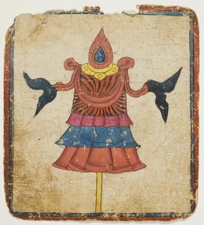 Het overwinningsvaandel (Dhwaja), uit een set inwijdingskaarten (Tsakali) door Unknown artist