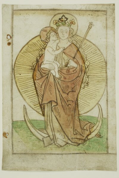 De Maagd en het Kind met kroon en scepter op een sikkel door Unknown artist