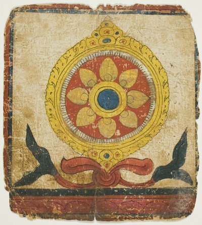 Het Wiel der Wet (Dharmachakra), uit een set inwijdingskaarten (Tsakali) door Unknown artist