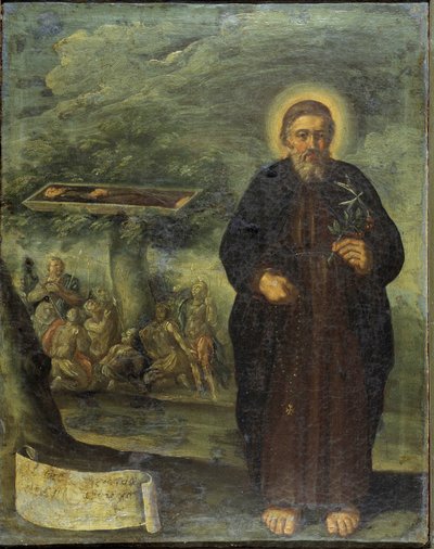 De zalige Gerard Mecatti. Portret van broeder Gerard, stichter van de hospitaalbroederschap van Jeruzalem (de hospitalen van Sint-Jan) die de Orde van Malta werd. Anoniem schilderij van de Napolitaanse school door Unknown artist