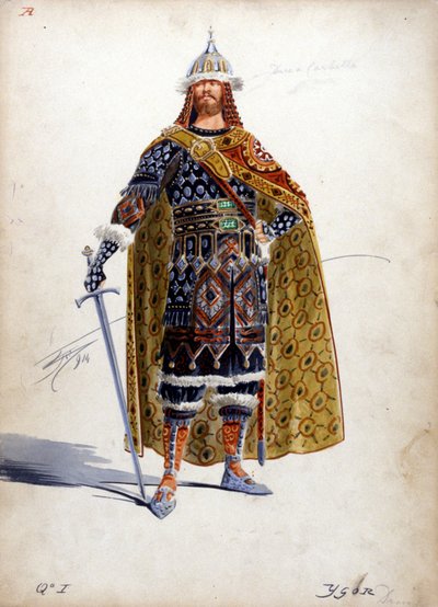 Het personage van Prins Igor voor de opera met dezelfde naam door Alexander Borodine, gecreëerd tussen 1869 en 1886. door Unknown artist