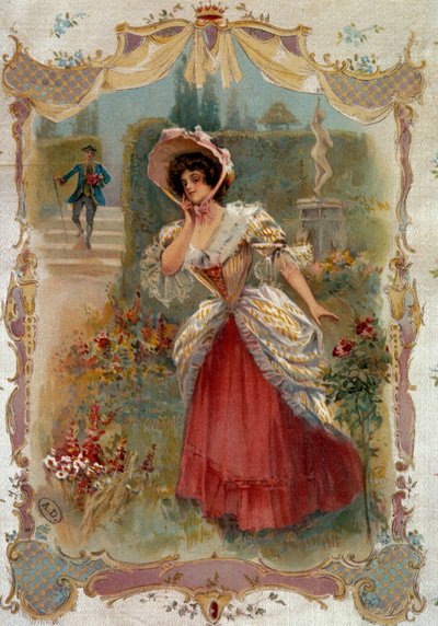 De afspraak Een jonge vrouw wacht op haar verloofde door Unknown artist